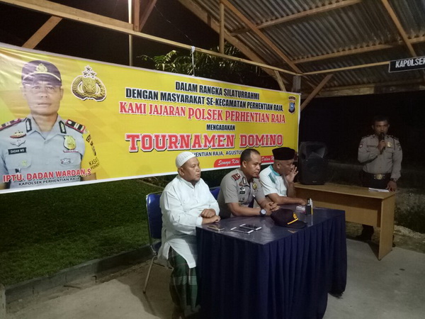 Sambut HUT RI ke 72, Kapolsek Perhentian Raja Taja Turnament Domino